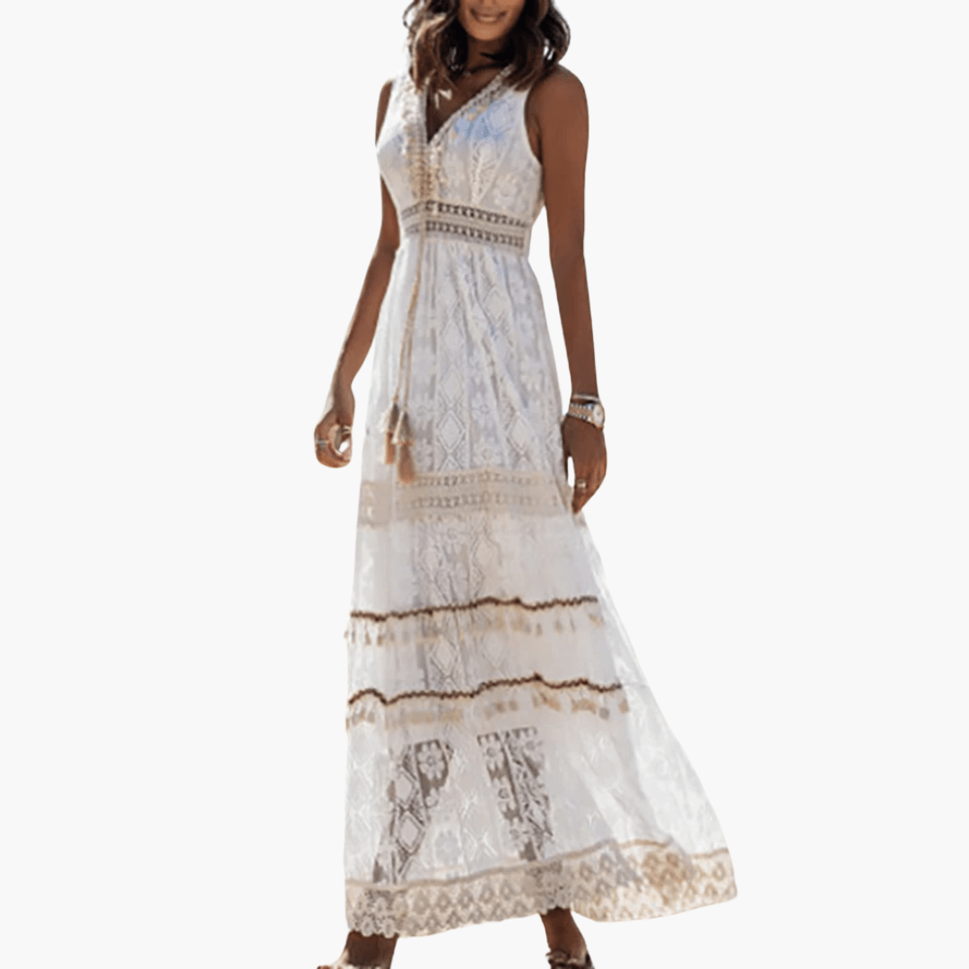 Maxikleid mit Spitze für Damen – im luftigen Boho-Stil