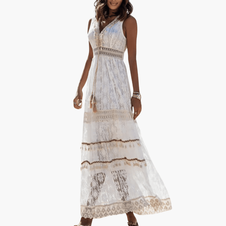 Maxikleid mit Spitze für Damen – im luftigen Boho-Stil