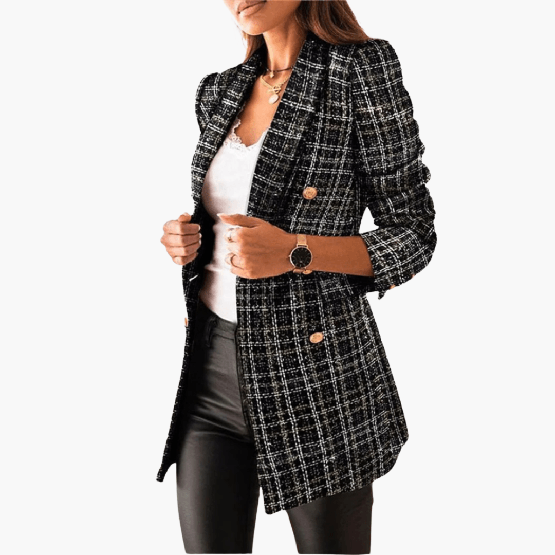 Tweed Blazer mit Knöpfen für Damen – elegant & modern