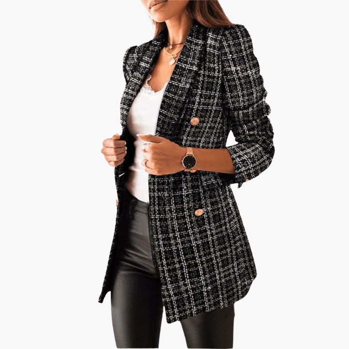 Tweed Blazer mit Knöpfen für Damen – elegant & modern