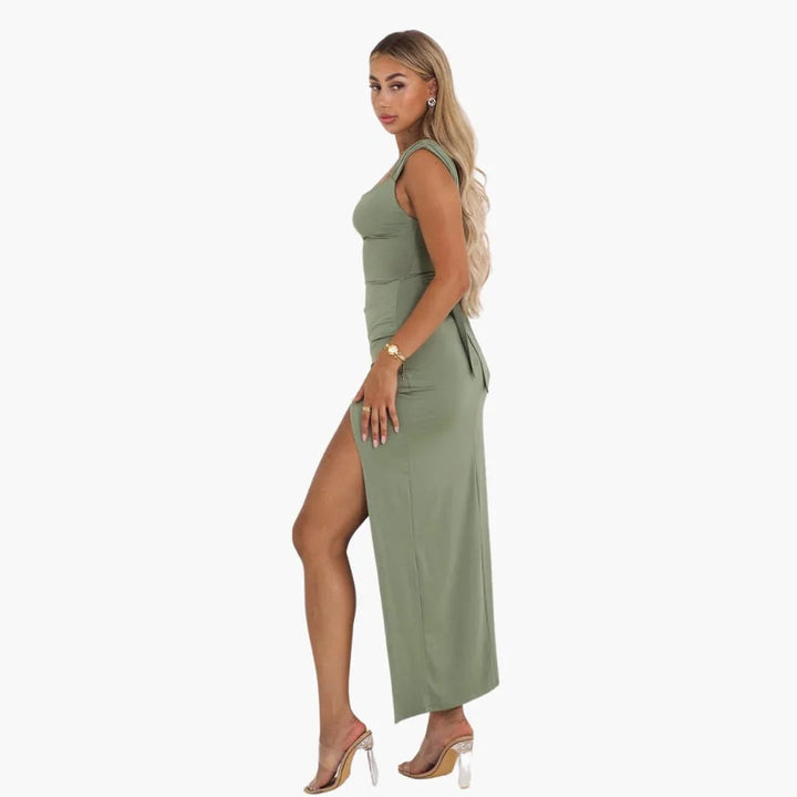Chic Midi Kleid mit Rückenknoten für Damen