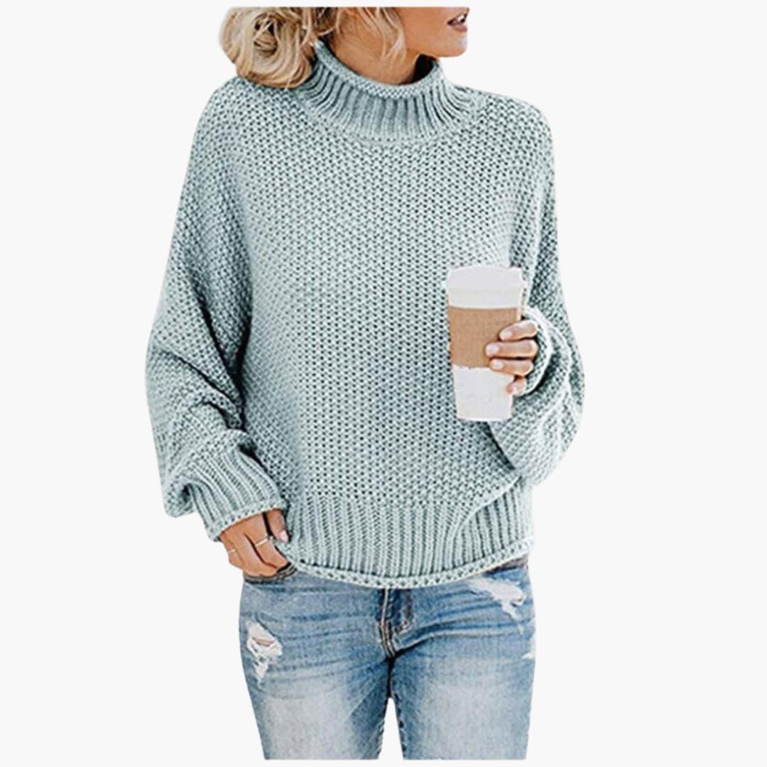 Strickpullover mit hohem Kragen für Frauen – gemütlich & stilvoll