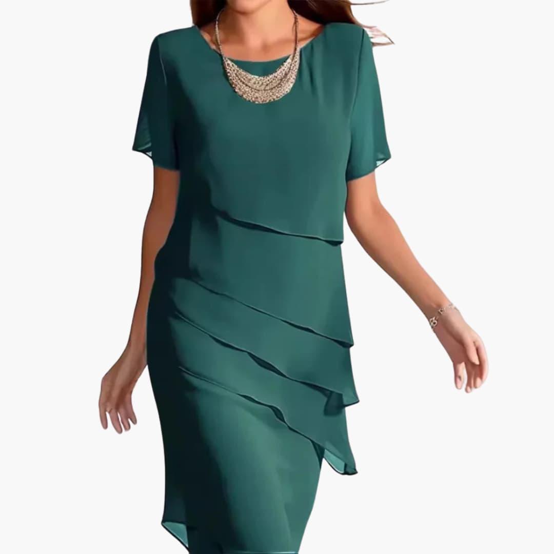 Wickelkleid mit Rüschen für Damen – elegant und festlich