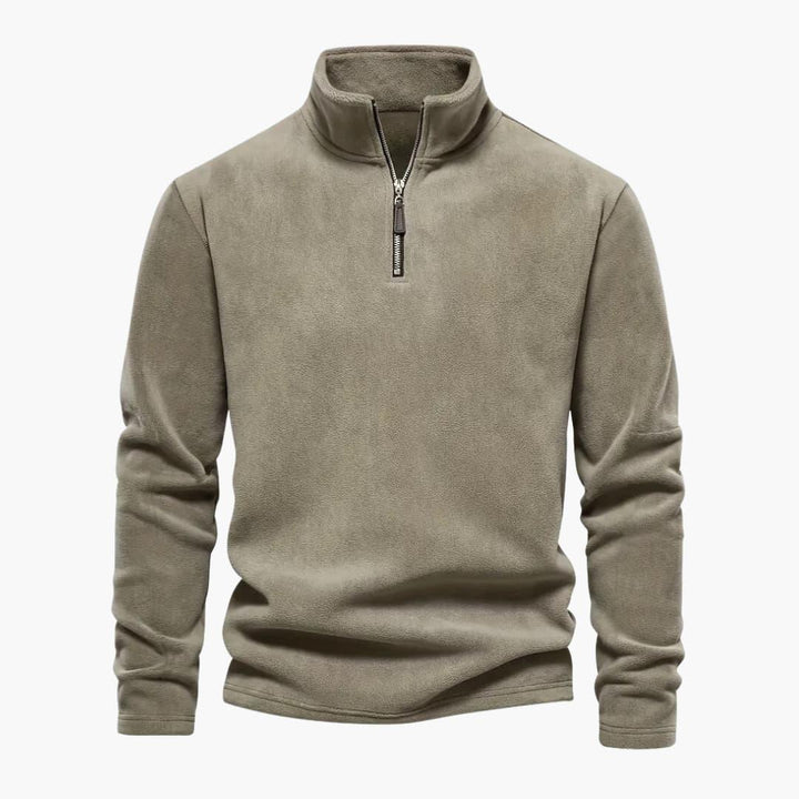 Viertelreißverschluss Fleecepullover für Herren