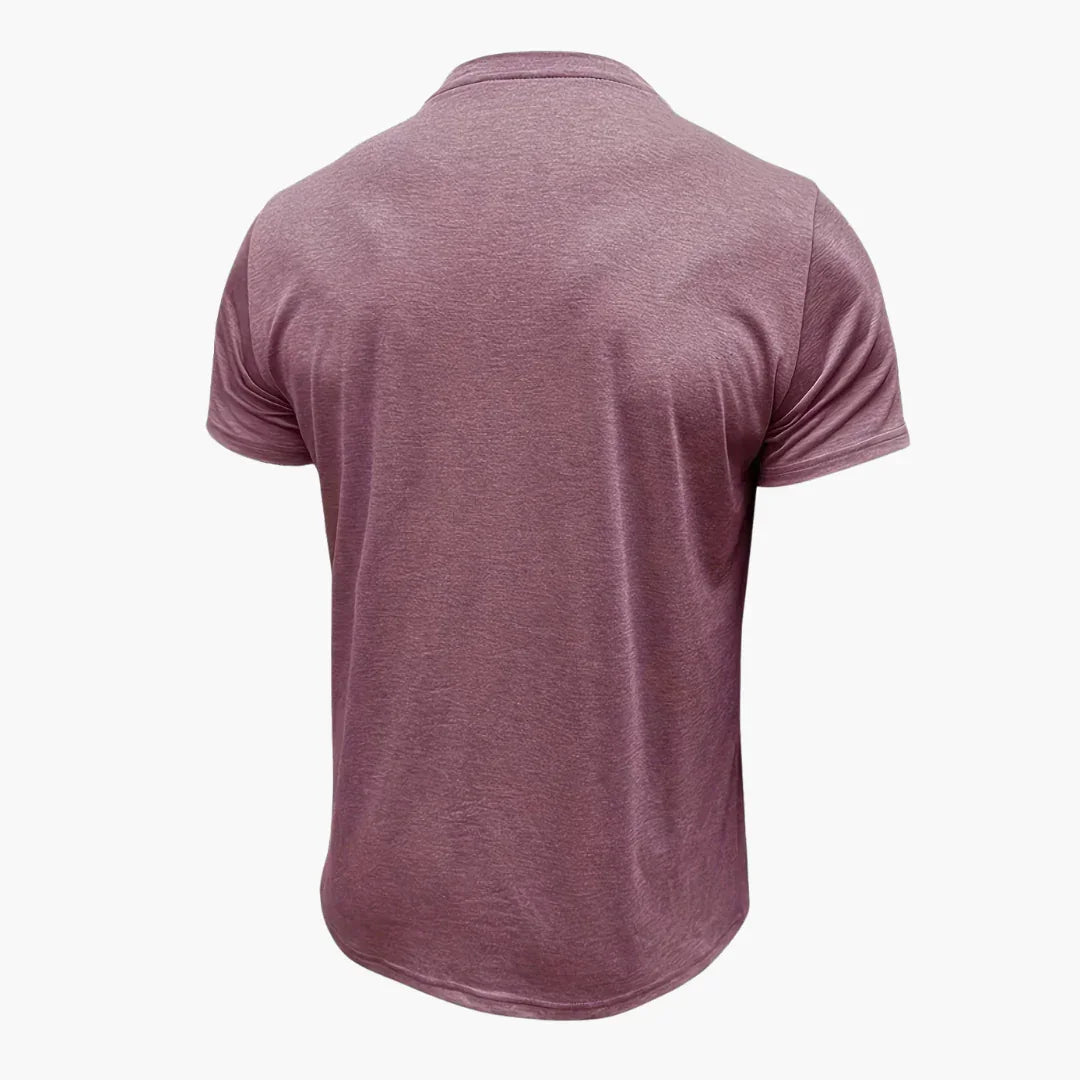 Henley T-Shirt mit Ziernähten für Herren