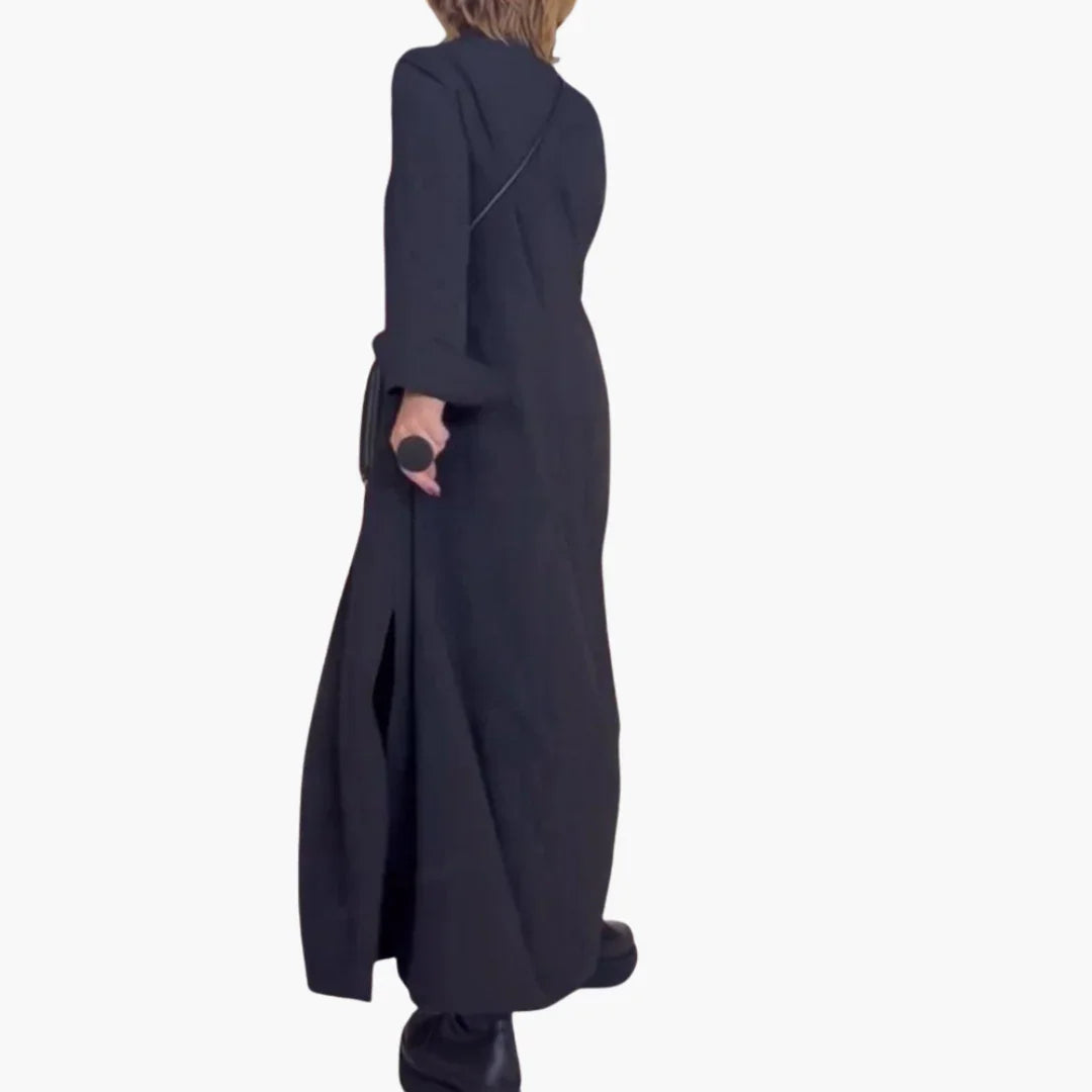 Knopfleisten Maxikleid mit Seitenschlitz für Damen