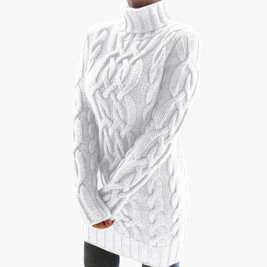 Stylischer Damen Rippen Rollkragenpullover