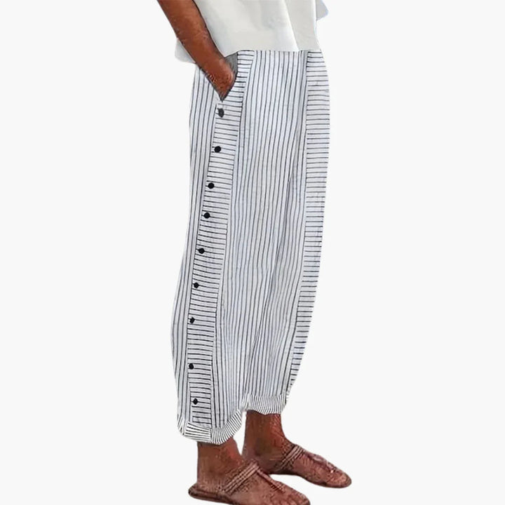Gestreifte Hose mit Taschen für Damen