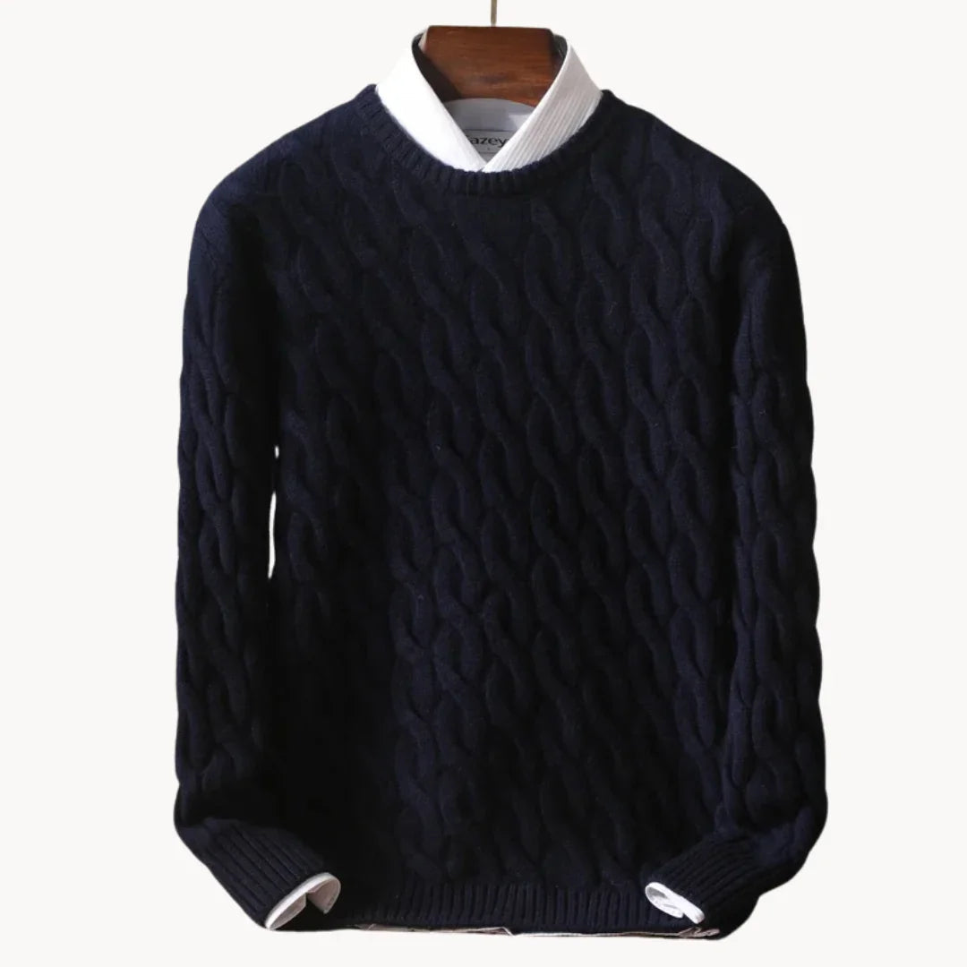 Zopfmuster Strickpullover für Herren