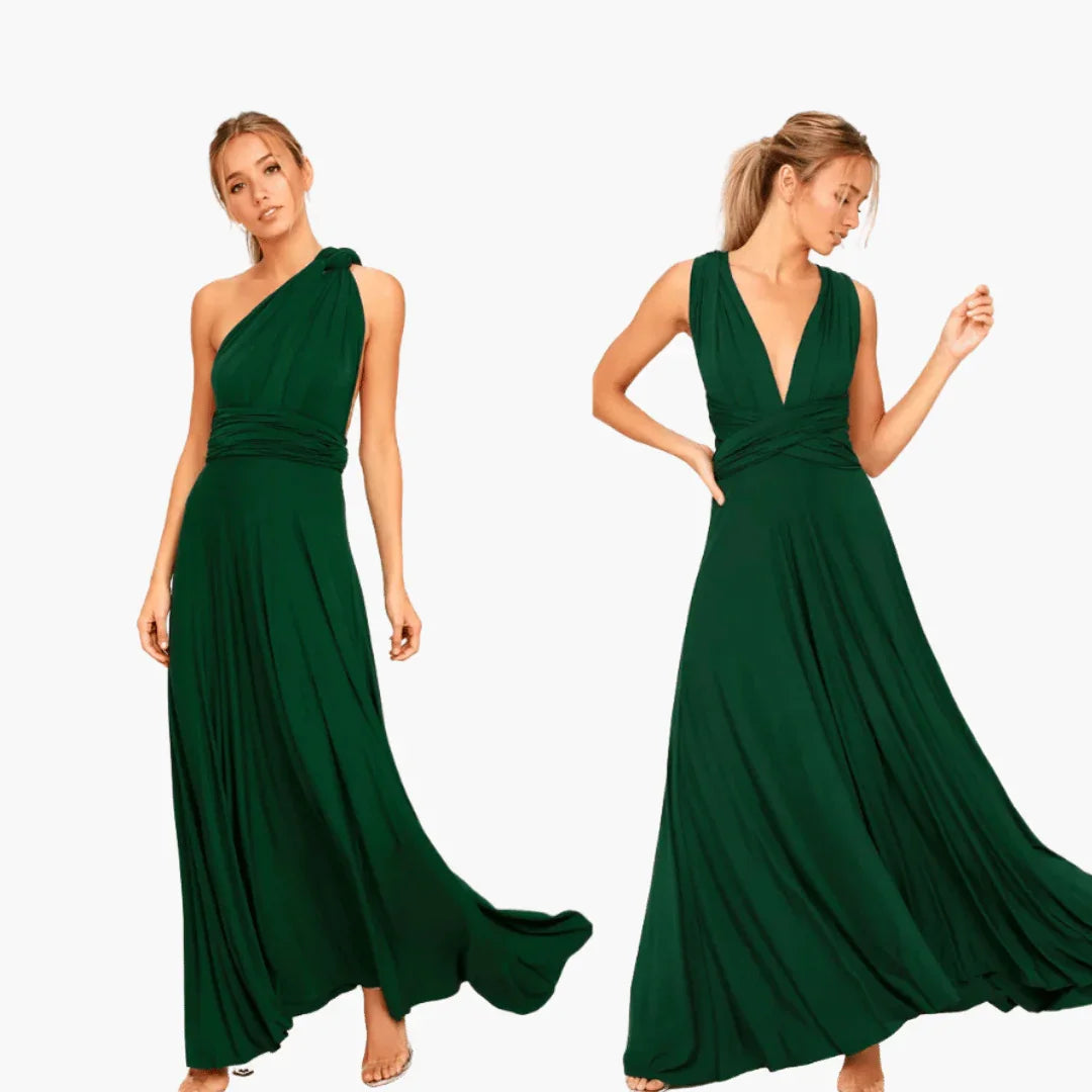 Mehrfach-Wickel Maxi Kleid für Damen