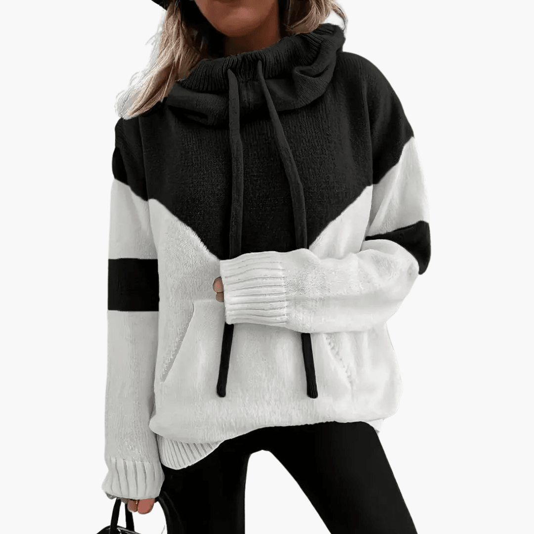 Gemütliche Colorblock Kapuzenjacke für Frauen – modern und stylisch