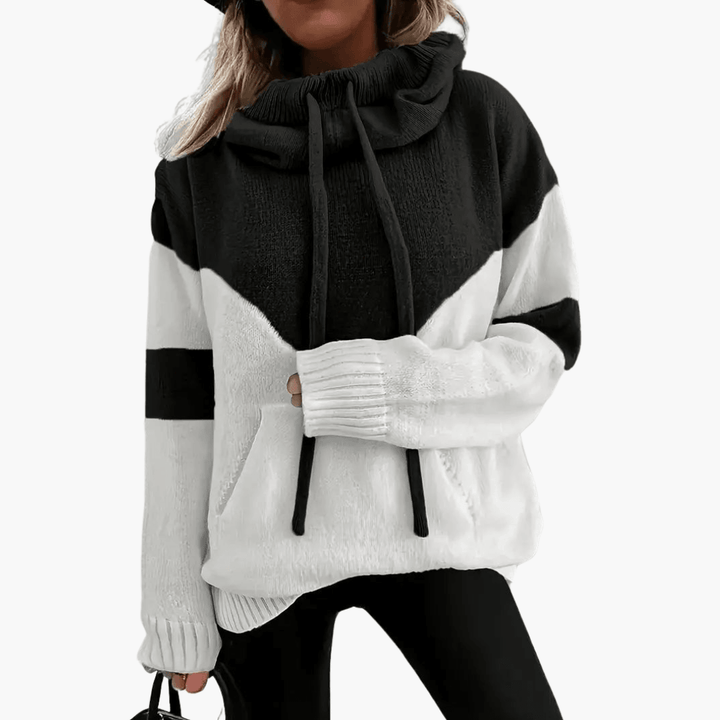 Gemütliche Colorblock Kapuzenjacke für Frauen – modern und stylisch