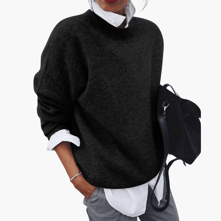 Strickpullover mit hohem Kragen für Damen – oversized & soft