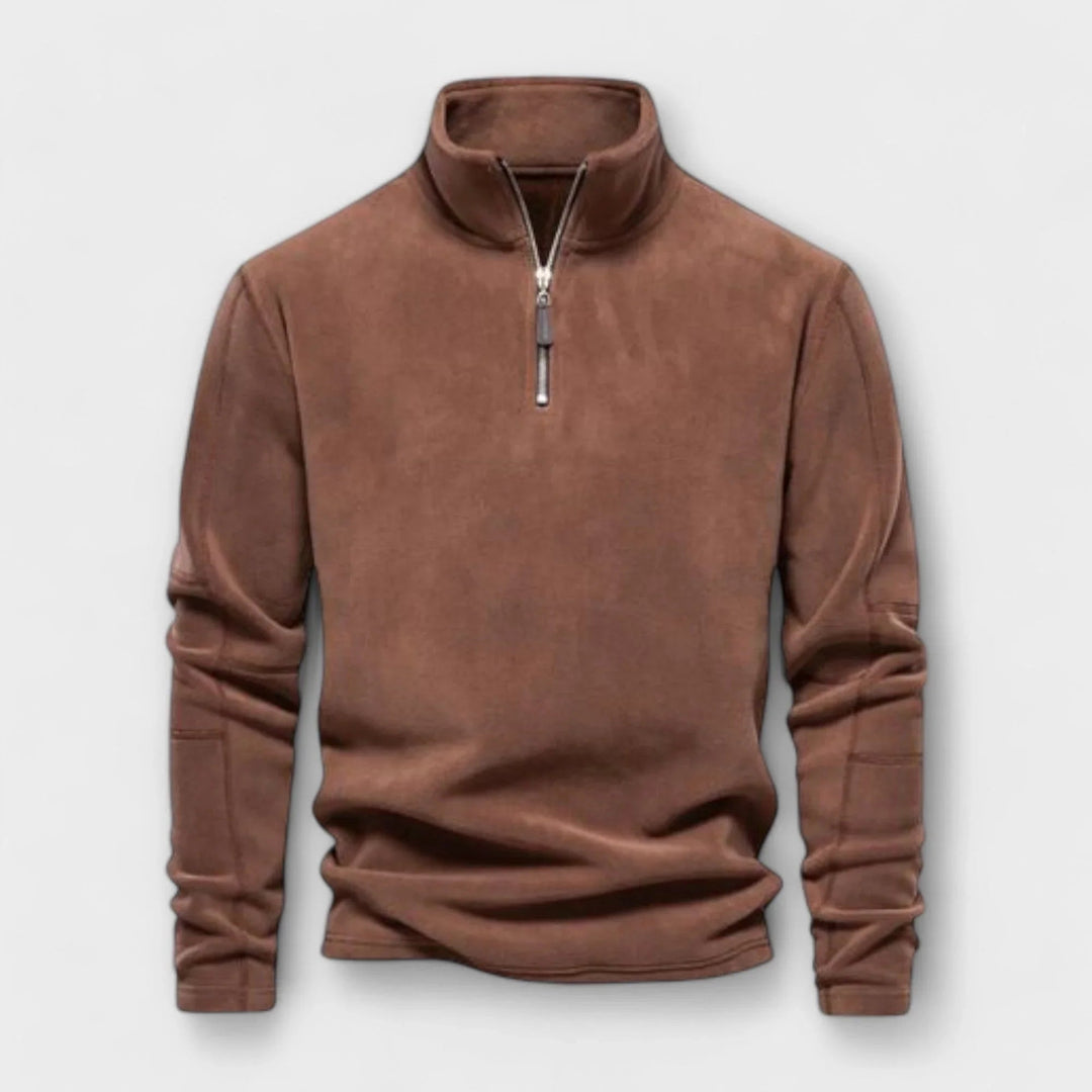 Fleece Langarm Pullover für Herren