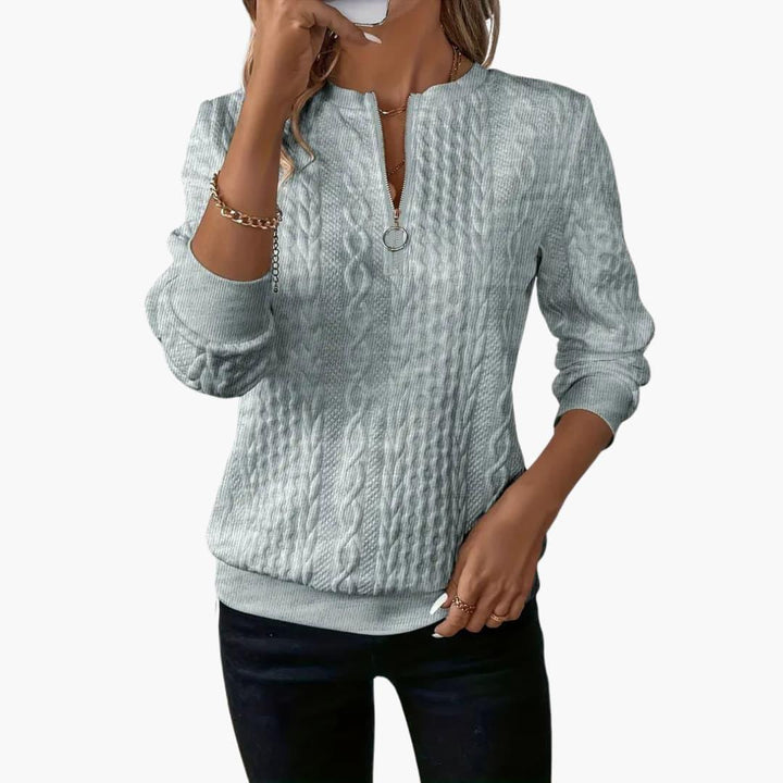 Strickpullover für Damen – Moderner Pullover mit Reißverschluss