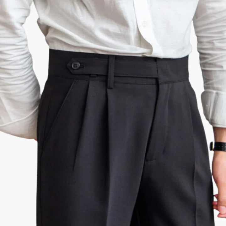 Faltenfront Hochtaillehose für Herren