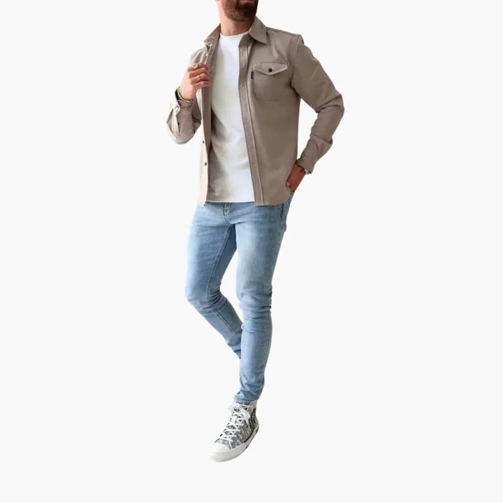 Minimalistisches Button Front Hemdjacke für Herren