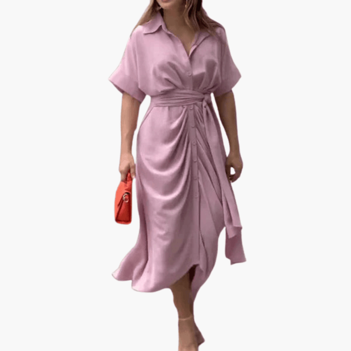 Hemdblusenkleid Damen – Gürtel, Blumenmuster, Sommer