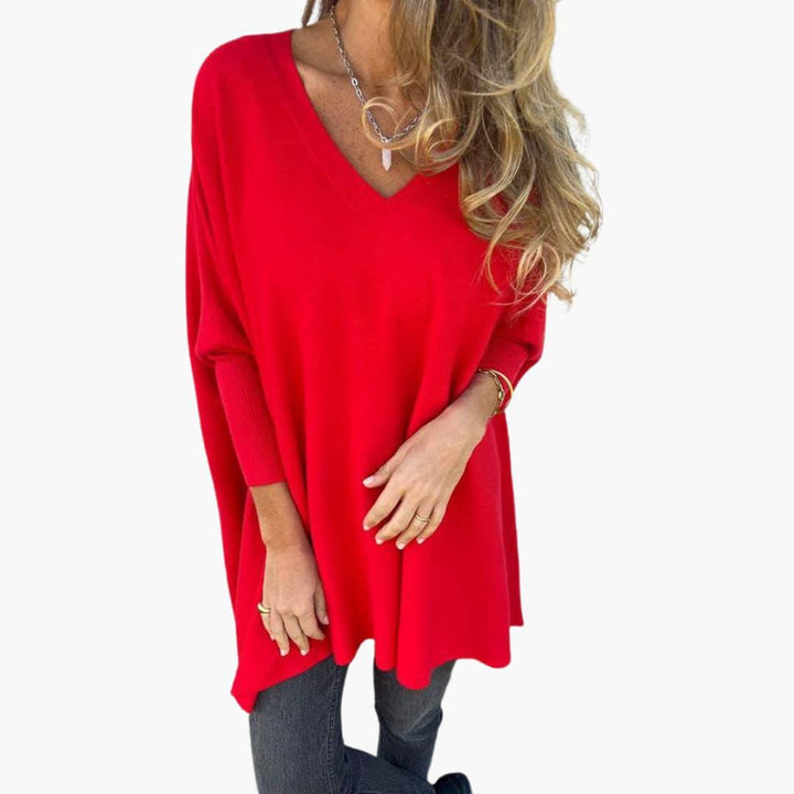 Moderner, locker sitzender Pullover mit V-Ausschnitt für Damen