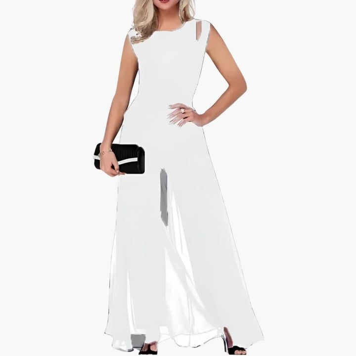 Elegantes Damen Abendkleid mit Schlitz – Schwarzes Maxikleid