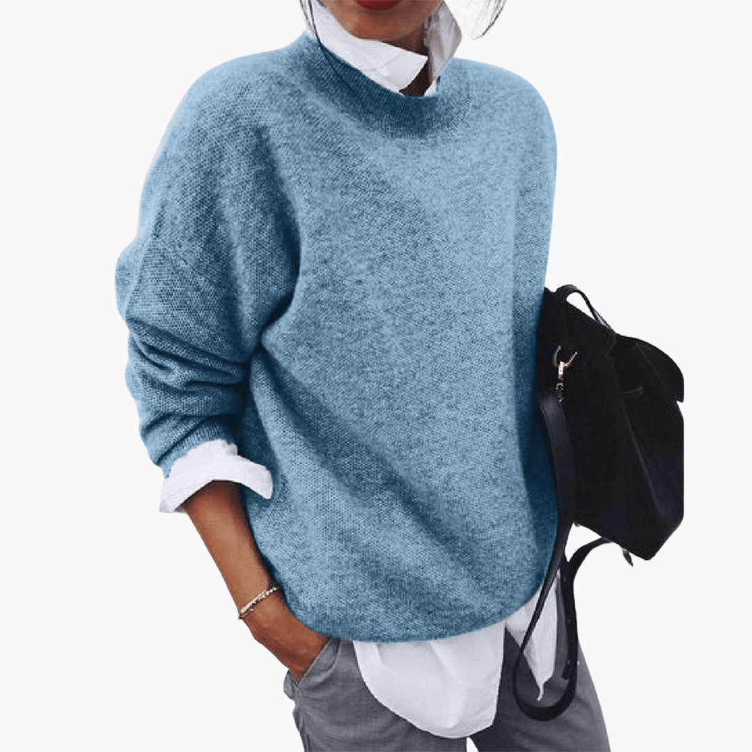 Strickpullover mit hohem Kragen für Damen – oversized & soft