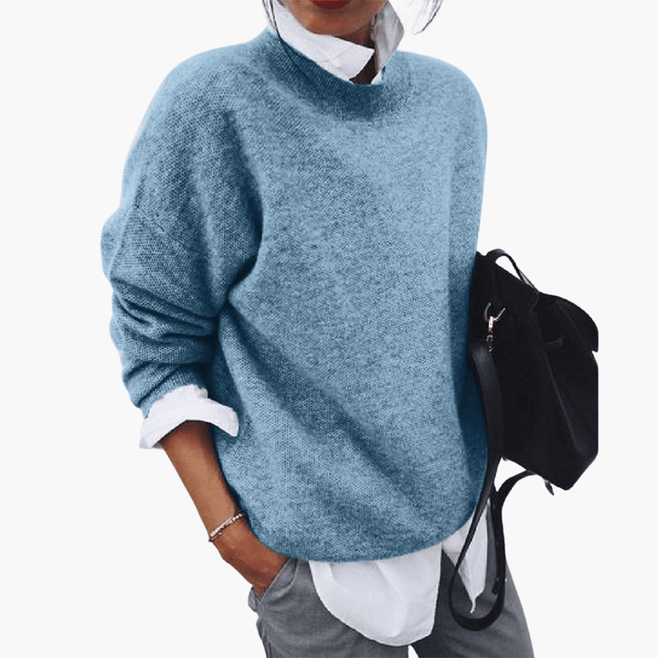 Strickpullover mit hohem Kragen für Damen – oversized & soft