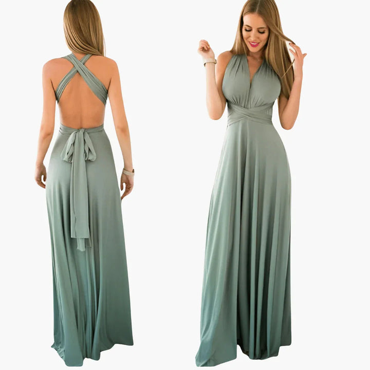 Mehrfach-Wickel Maxi Kleid für Damen