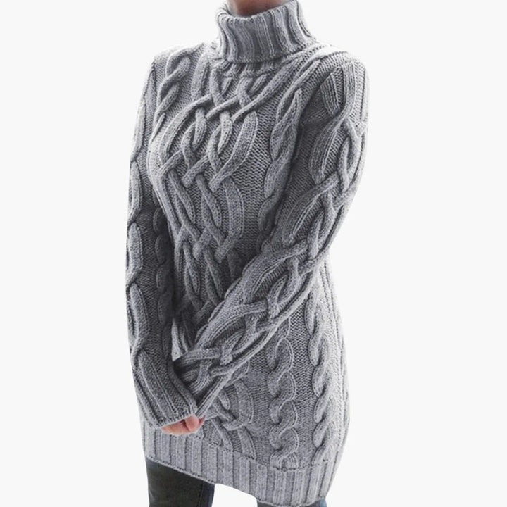 Stylischer Damen Rippen Rollkragenpullover