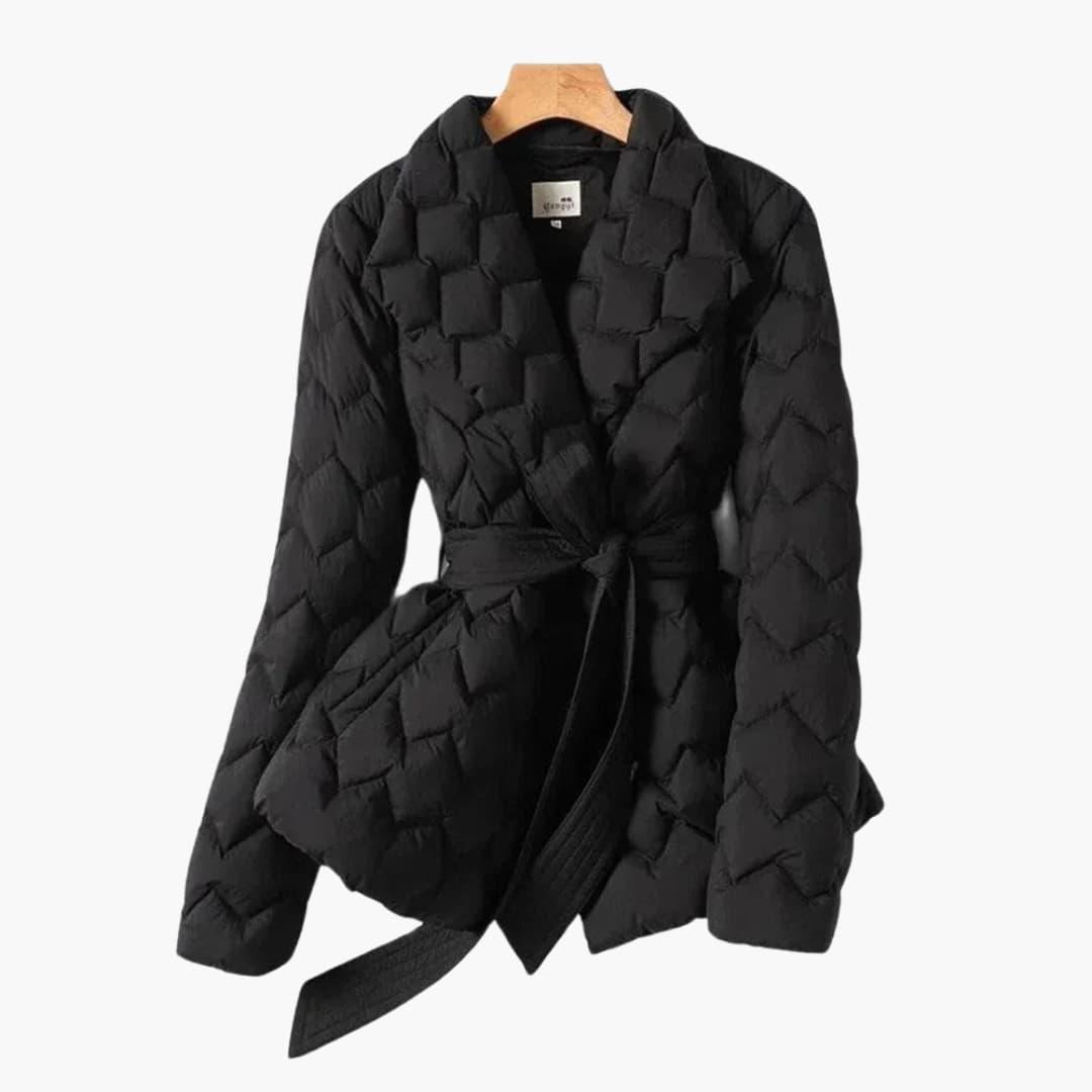 Daunenmantel mit Gürtel für Frauen – Elegant & Wärmend