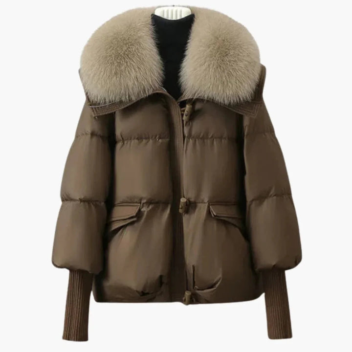 Kunstpelzkragen Jacke für Damen