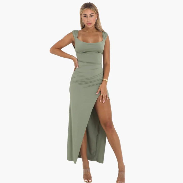 Chic Midi Kleid mit Rückenknoten für Damen