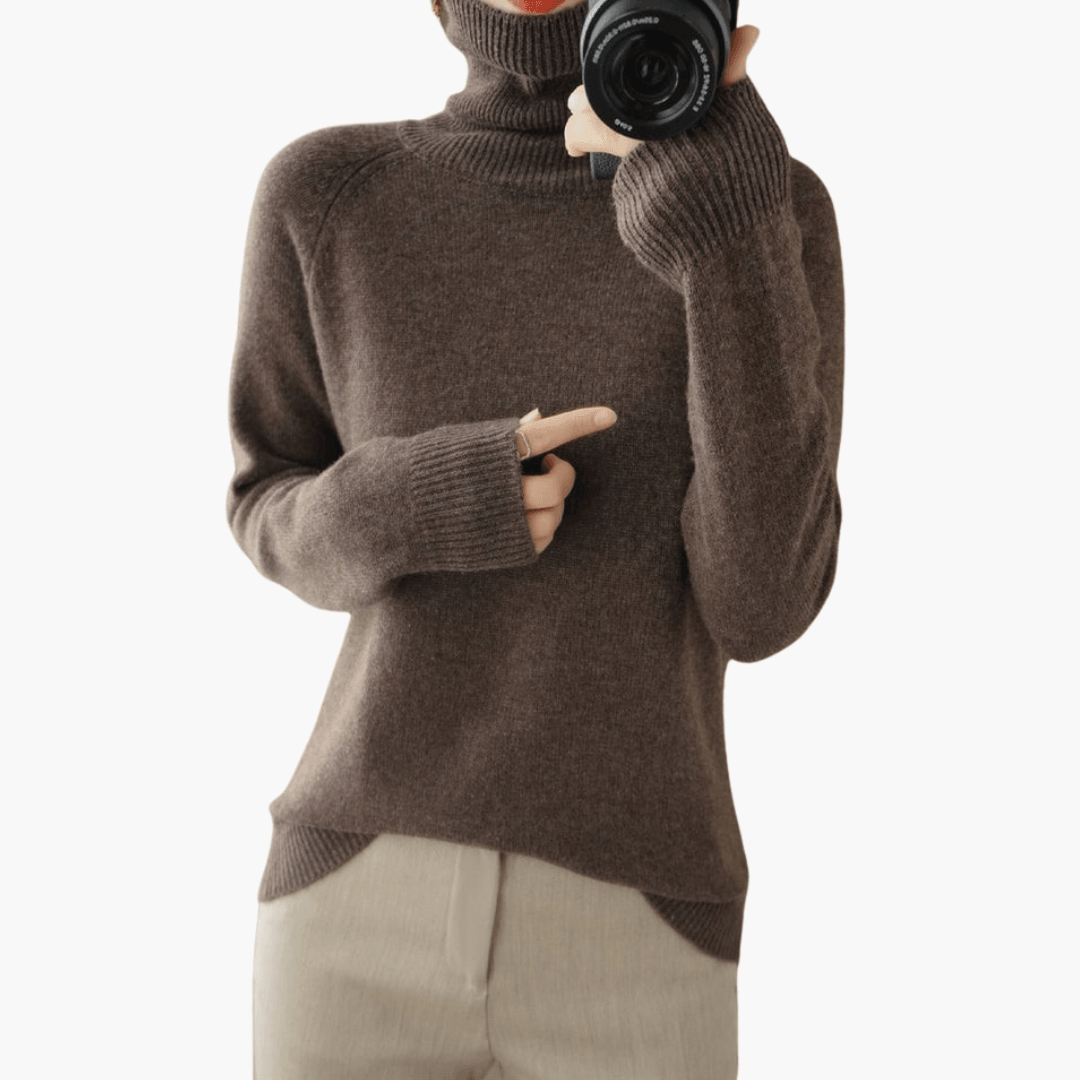 Rollkragen Strickpullover für Damen – Winter Pullover mit langen Ärmeln