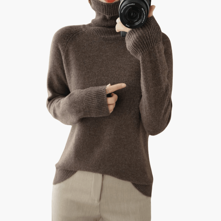 Rollkragen Strickpullover für Damen – Winter Pullover mit langen Ärmeln