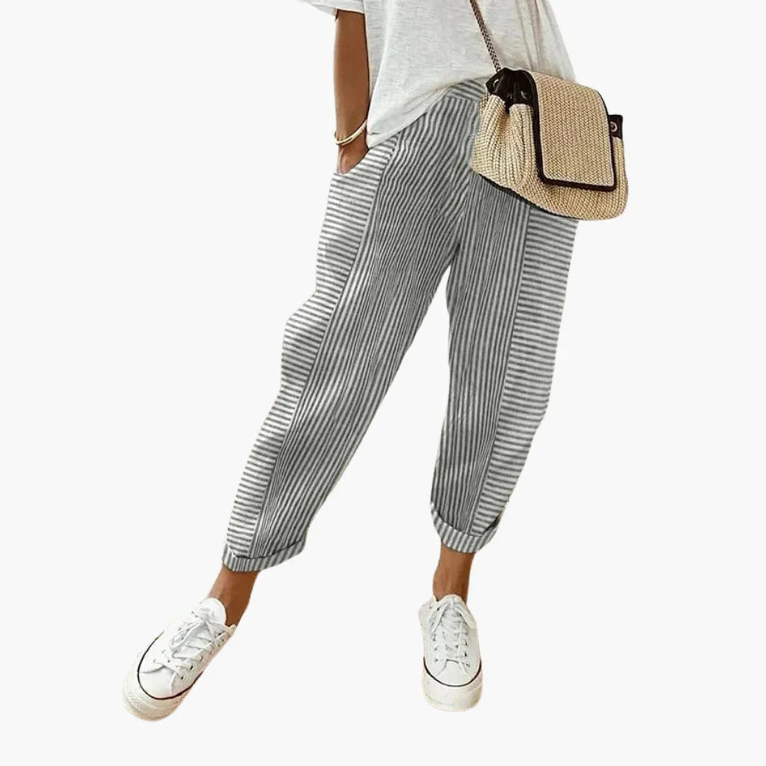 Gestreifte Stoffhose für Damen