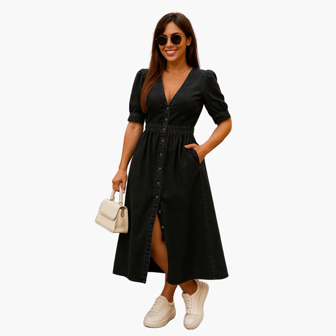 V-Ausschnitt Kleid für Damen