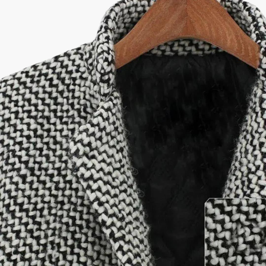 Hahnentritt Midi Mantel für Damen
