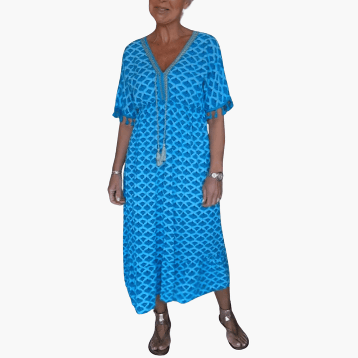 Damen Sommerkleid – V-Ausschnitt Lässiges Freizeitkleid