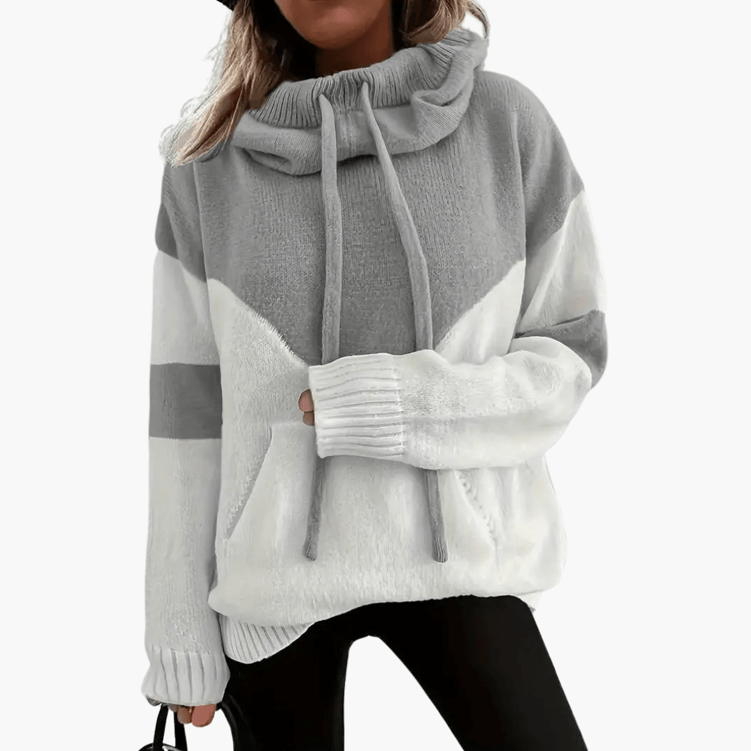 Gemütliche Colorblock Kapuzenjacke für Frauen – modern und stylisch