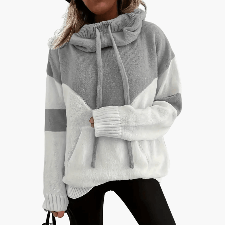 Gemütliche Colorblock Kapuzenjacke für Frauen – modern und stylisch
