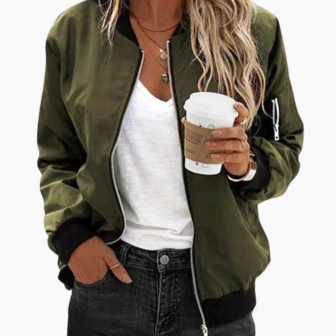 Gerippte Bomberjacke für Damen