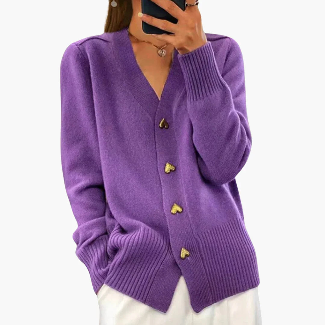 Herzknopf Strickcardigan für Damen