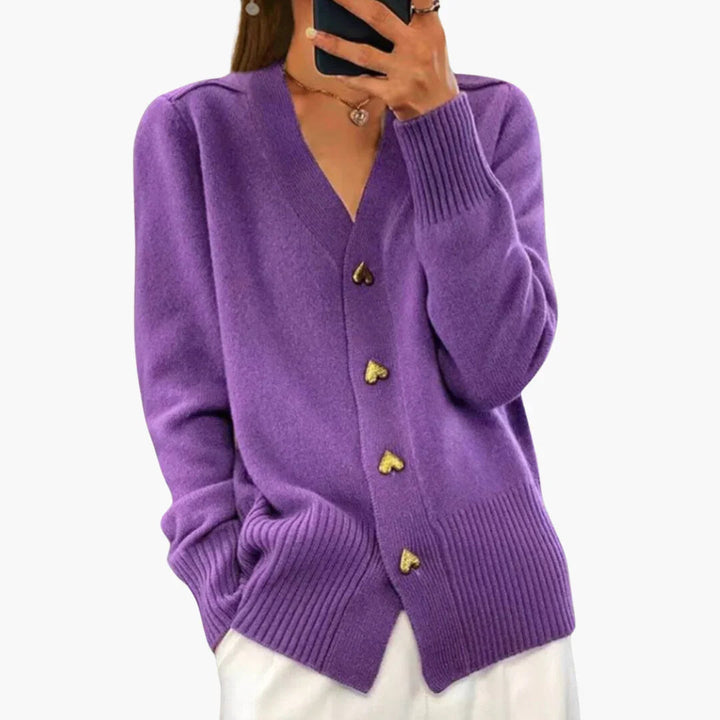 Herzknopf Strickcardigan für Damen