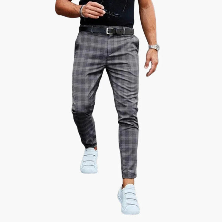 Karierte Slim-Fit-Hosen für Herren