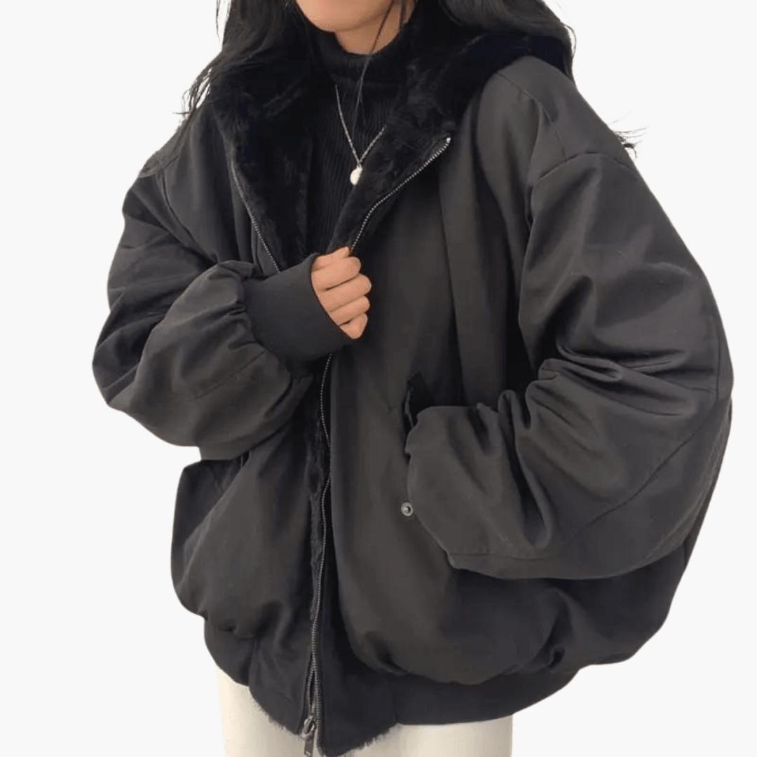 Frauen Bomberjacke mit Futter - Oversized Winterjacke