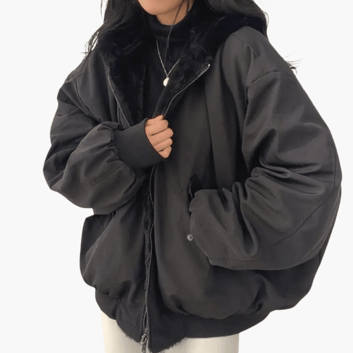 Frauen Bomberjacke mit Futter - Oversized Winterjacke