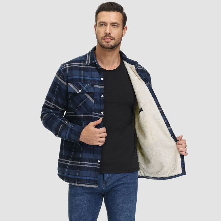 Kariertes Overshirt mit Fleece-Futter für Herren