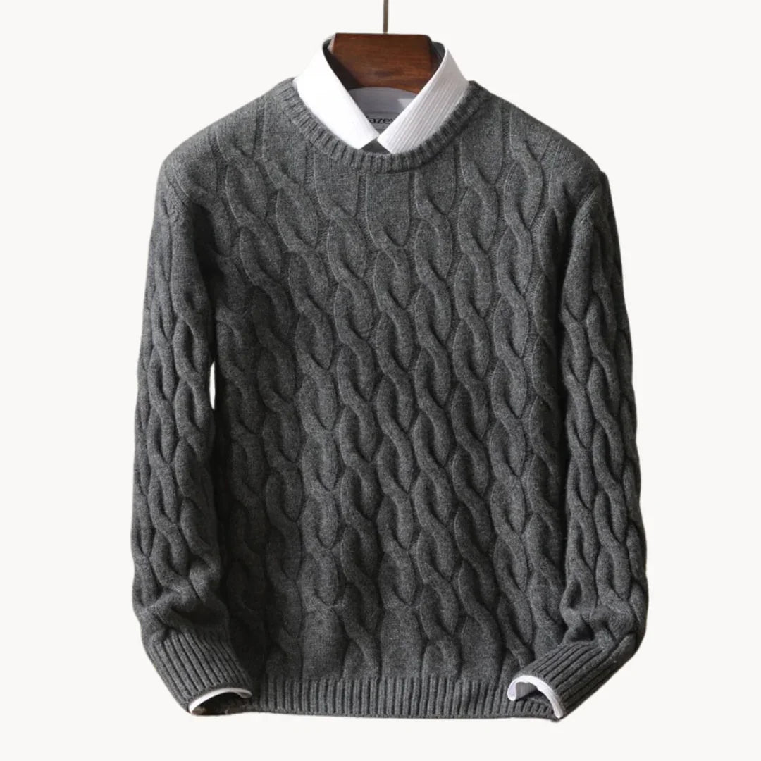 Zopfmuster Strickpullover für Herren