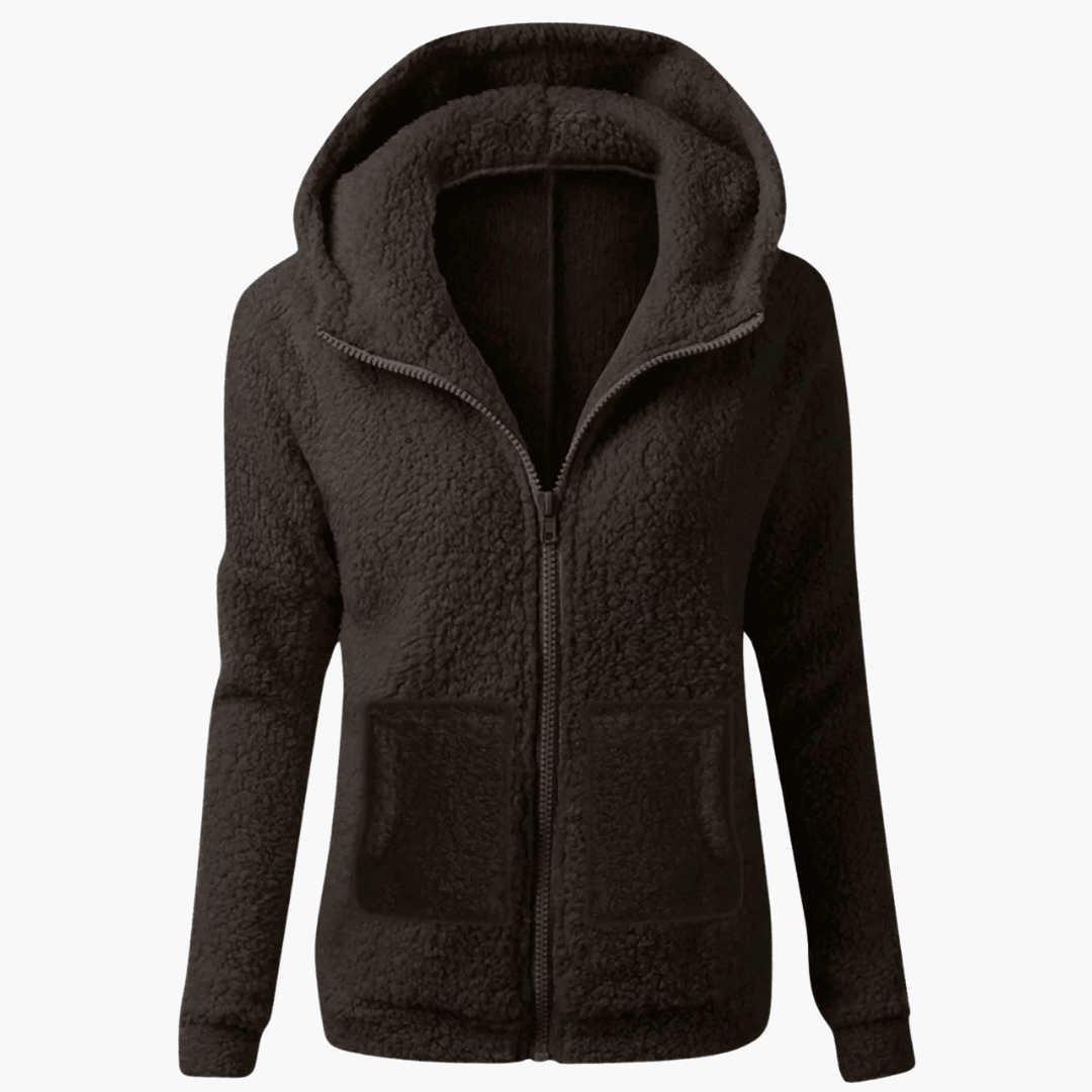 Damen Fleece Hoodie mit Reißverschluss und Kapuze – Warm
