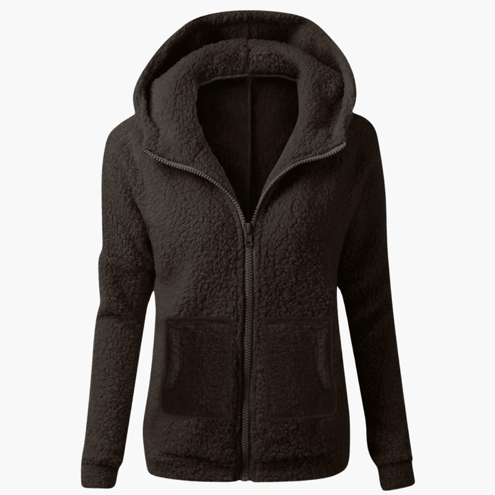 Damen Fleece Hoodie mit Reißverschluss und Kapuze – Warm