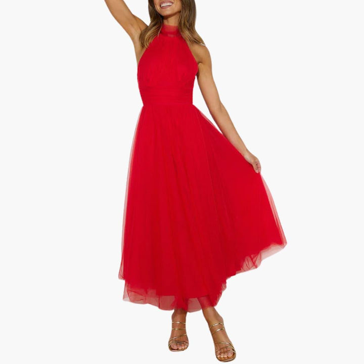 Damen Tüllkleid mit Neckholder – Elegantes Festkleid